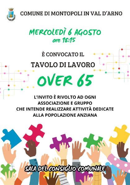 TAVOLO DI LAVORO OVER 65
