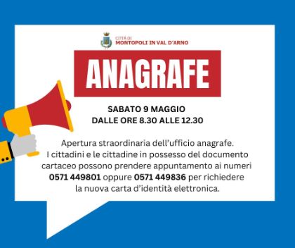 Apertura straordinaria dell'ufficio anagrafe comunale per richiedere la nuova carta d’identità elettronica
