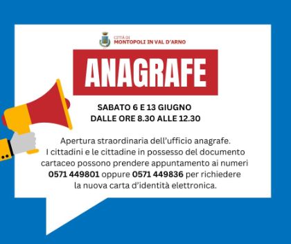 Apertura straordinaria dell'ufficio anagrafe comunale per richiedere la nuova carta d’identità elettronica