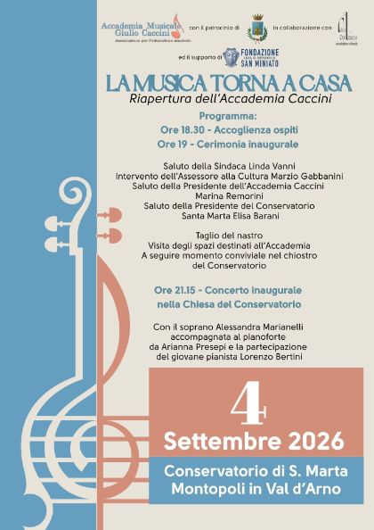 Montopoli riaccende la musica: riapre l'Accademia Musicale Caccini