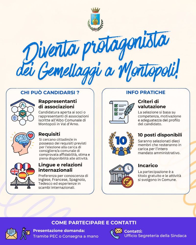 Diventa protagonista dei Gemellaggi a Montopoli!