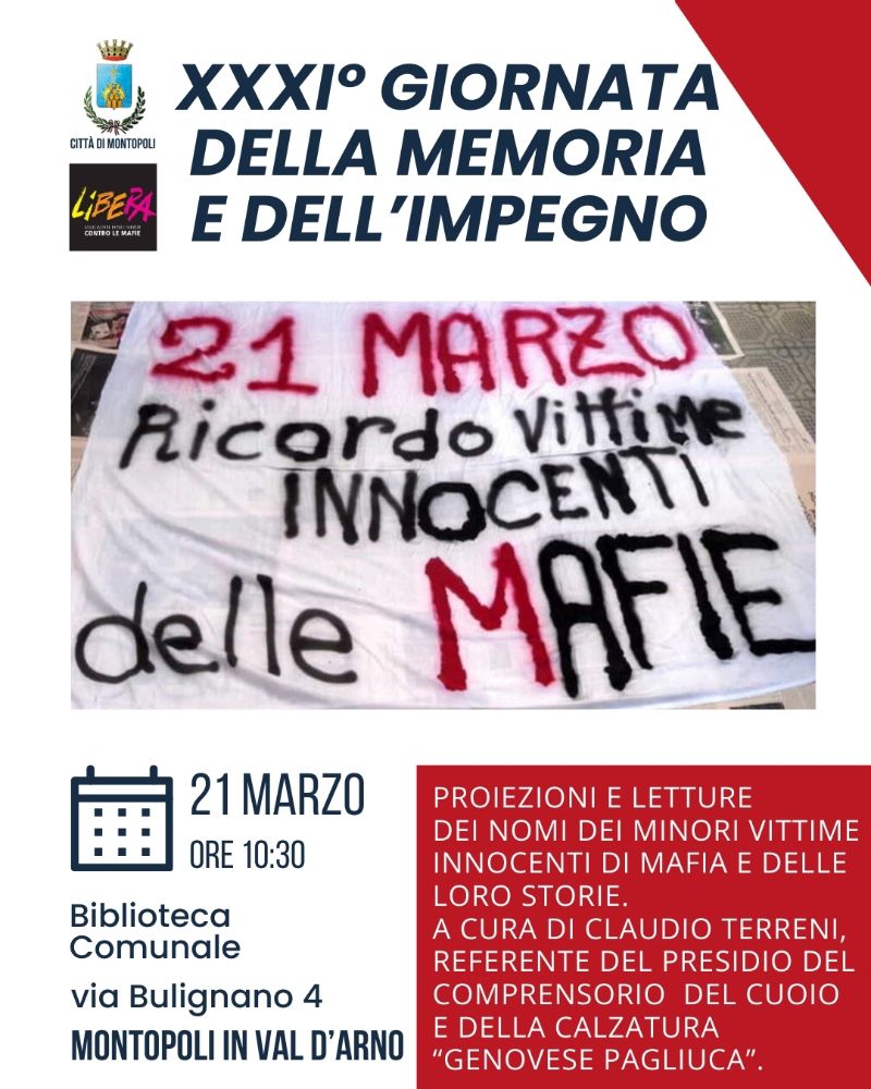 xxxi giornata della memoria e dell'impegno