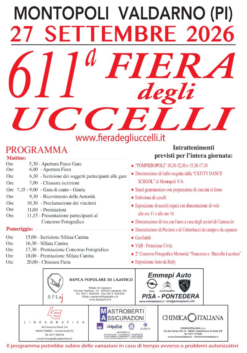 611esima Fiera degli uccelli